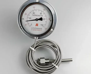 Thermomètre <span class=keywords><strong>capillaire</strong></span> analogique en verre Y100, capteur de température 0-650 ℃   Boîtier de 100 mm, longueur de 3 m, OEM ODM - Product Image 4