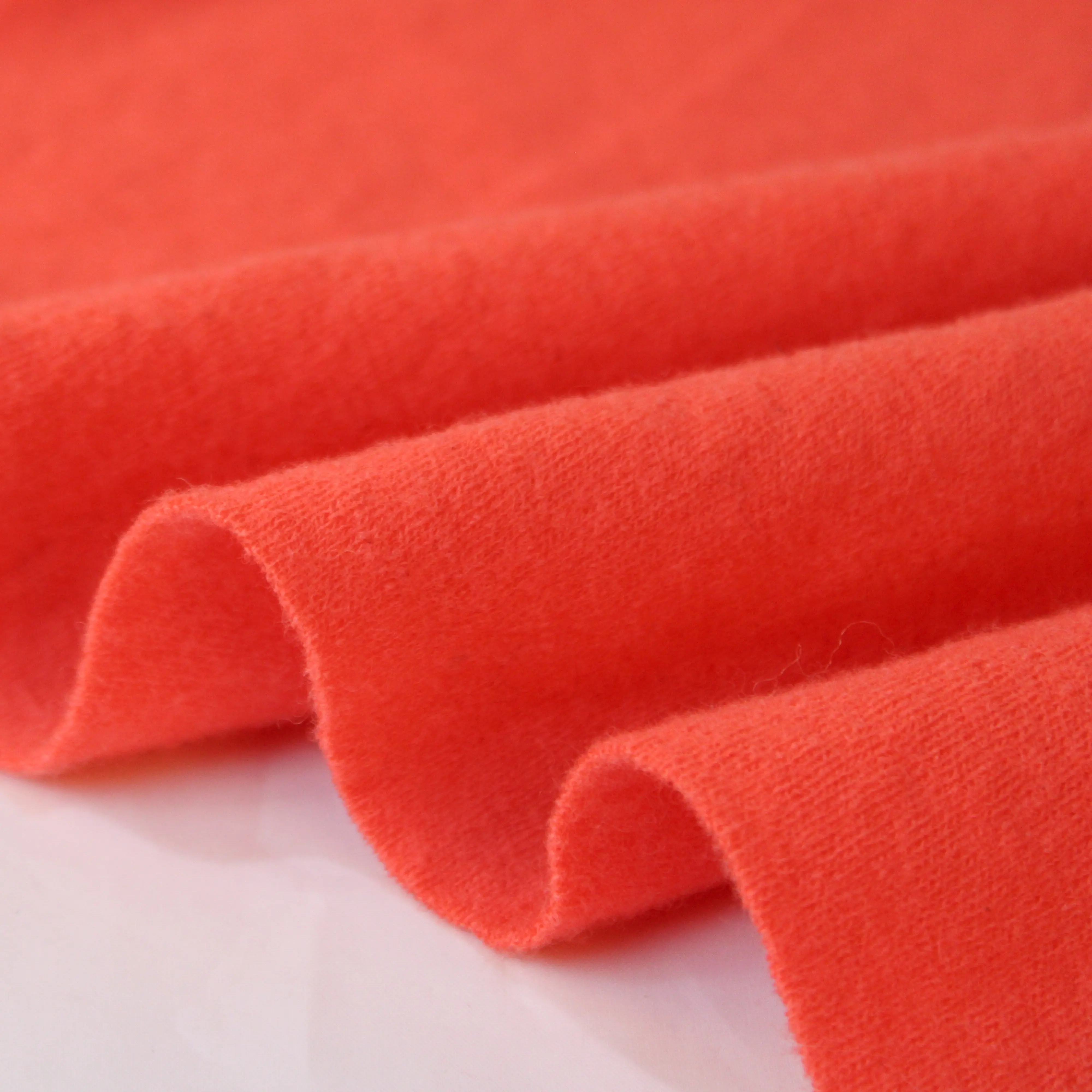 2025 Spring Super Soft Cheap Factory Price High Quality Low MOQ Orange100%Boiled Wool Knitted Fabric for Coat Suit Dress