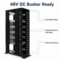 Armoire ouverte ORV3 21'' pour cluster de serveurs IA GPU, distribution d'alimentation 48V CC, armoire de serveur HPC haute densité et évolutrice pour centre de données