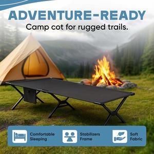 <b>Cot</b> Adults 120Kg Sleeping Support <b>Camping</b> <b>Bed</b> Easy Setup Foldable Portable Made China <b>for</b> Backpacking Hiking Travel - Product Image 3