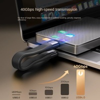 Câble USB-C vers Type-C court de type porte-clés, transfert de données 8K 40 Go/s, charge rapide PD 240 W et transmission vidéo pour téléphones Android