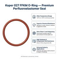 Joint torique en caoutchouc perfluoroélastomère Koper 027 FFKM |   -20~315 |   FDA RoHS |   Dureté 705 |   Noir/Marron rougeâtre |   Scellage thermique