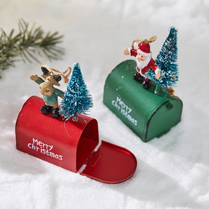 DAMAI vente chaude nouveau chalet de noël boîte aux lettres nouveau Design père noël bonhomme de neige <span class=keywords><strong>lettre</strong></span> boîte pendentif pour la décoration d'arbre de noël - Product Image 3