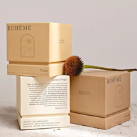 Boîte à bougies de luxe en carton rigide de couleur, emballage artisanal rectangulaire unique personnalisé par le fabricant pour cadeau