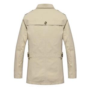 <span class=keywords><strong>Veste</strong></span> coupe-vent <span class=keywords><strong>mi</strong></span>-longue pour hommes, col montant, coton délavé, pardessus décontracté de la <span class=keywords><strong>saison</strong></span> d'hiver, vente en gros - Product Image 2