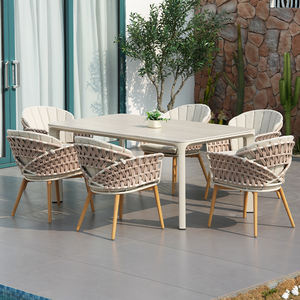 Set Meja Makan Luar Ruangan Dengan Kursi Furnitur Taman Komersial Set Meja Restoran Luar Ruangan dan Kursi Tali - Product Image 2