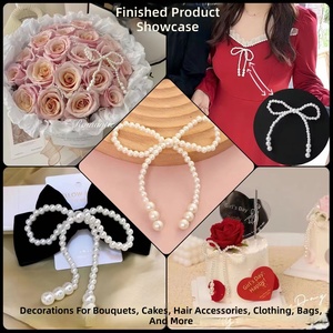 Élégants nœuds préformés en plastique, appliques en forme de nœud, accessoires capillaires coquette, décorations de gâteaux, Noël, réutilisables, faits à la main - Product Image 1