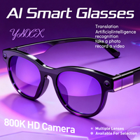 Lunettes intelligentes IA 2025 avec caméra HD 1200P, prise de vue, lampe torche LED, contrôle tactile, traduction, reconnaissance IA, assistant vocal et vidéo