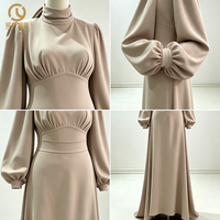 dames mode intérieur ouvert 2 pièces ensemble à manches longues dubaï turquie Ramadan abaya musulman longue robe pour les femmes