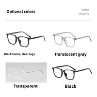 Monture de lunettes vintage en acétate transparent pour femme, monture optique translucide avec branches en métal, prête pour verres correcteurs, vente en gros