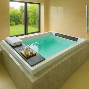 Bañera de Hidromasaje Portátil de Lujo <span class=keywords><strong>para</strong></span> 2 Personas, Diseño Rectangular Moderno, con Jets de Masaje Integrados <span class=keywords><strong>para</strong></span> <span class=keywords><strong>Parejas</strong></span> (Apta <span class=keywords><strong>para</strong></span> Apartamentos) - Product Image 5