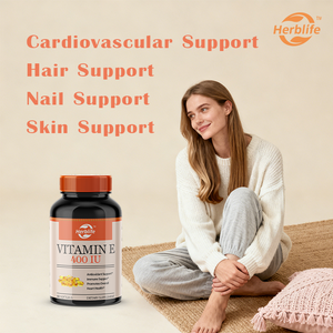 OEM ODM Hot-sale Vitamine <span class=keywords><strong>E</strong></span> <span class=keywords><strong>400</strong></span> IE Softgels (180mg DL-Alpha) - Antioxidant, Haar-, Nagel- & Huidondersteuning, Cardiovasculaire ondersteuning - Product Image 2