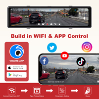 ADINKAM Caméra de tableau de bord pour voiture avec écran tactile IPS de 12 pouces, 4 canaux, vision nocturne, résolution 1080p, garantie d'un an, enregistreur vidéo intégré