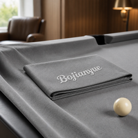 Ensemble de feutre de billard professionnel gris titane avec 6 bandes de rebord pré-découpées et points de visée