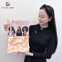 Boîtes d'Emballage en Carton Magnétiques pour Cheveux avec Logo Personnalisé, Boîtes de Perruques de Luxe pour Tresses avec Emballage Satiné