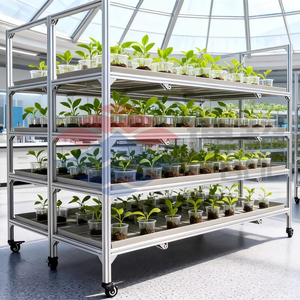 Mobile Multi-layer Hydroponic <b>Rack</b> for Greenhouse Vegetable Cultivation High-Efficiency Space Utilization Maximizes Growing Area - Product Image 1