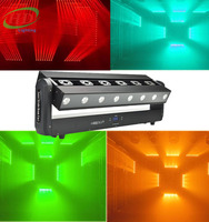 Barre de lumière LED mobile 3 en 1 avec faisceau laser rouge 3W et stroboscope pour éclairage de scène