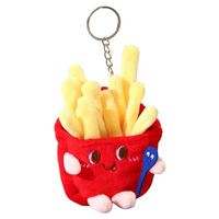 Dessin animé mignon frites Hamburger Hot Dog pilon en peluche porte-clés sac à dos cartable breloques accessoires