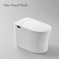 WC intelligent de luxe à chauffage instantané, sans réservoir, avec bidet intégré, capteur de pied, couvercle à ouverture/fermeture automatique, allongé et télécommande