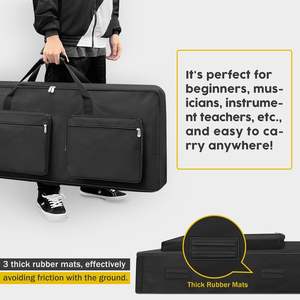 Muestra gratis Teclado Gig Bag Piano Case acolchado con algodón de 6mm, correa de viaje de hombro ajustable y bolsillo de almacenamiento - Product Image 5