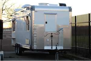 Remorque alimentaire mobile personnalisée de style américain, chariot à glaces, à snacks et à bonbons, fourgon de <span class=keywords><strong>concession</strong></span>, camion de restauration, résistant à la rouille - Product Image 3