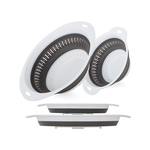 Ensemble d'égouttoirs pliables en silicone sans BPA pour la cuisine, panier de drainage pliable pour laver les légumes et les fruits - Product Image 1