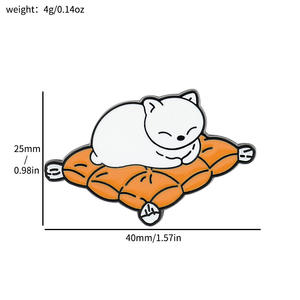 प्यारा कार्टून बिल्ली बिल्ली के साथ कॉफी प्यारी बिल्ली बिल्ली कस्टम तेल ड्रॉप पिन - Product Image 4