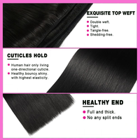 Extensions de Cheveux Humains Vierges Naturels Noirs 1B, Lisses et Droits, en Gros pour Usines