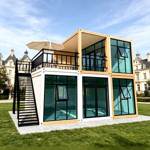 Villa préfabriquée portable de 40 pieds, maison mobile pliable, maison conteneur extensible à toit plat préfabriqué, 3 chambres - Product Image 1