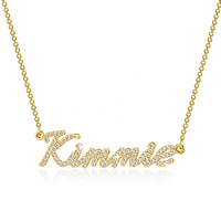 Collar con Nombre Personalizado, Regalo de San Valentín, Plata de Ley S925, Chapado en Oro de 14K/18K, Colgante con Letra de Moissanita VVS