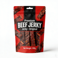 Sachets de bœuf séché transparents à fond plat refermables, résistants à l'oxygène et à l'humidité, pour solutions d'emballage de snacks de viande séchée faits maison