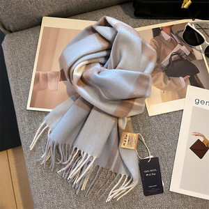 Sciarpa Lunga <span class=keywords><strong>in</strong></span> Pura Lana a Quadri, Stile Britannico Classico, Nuovo Scaldacollo Invernale da <span class=keywords><strong>Donna</strong></span> - Product Image 3