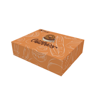 Boîte d'emballage personnalisée en papier flexographique biodégradable de qualité alimentaire pour crêpes, snacks, gaufres, beignets avec insert pour coupelle de sauce