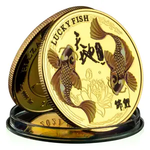 Gold&Silver Plated Lucky Fish Coin Queen Elizabeth II Souvenirs and Gifts Commemorative Coins