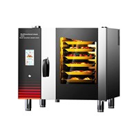 Four à vapeur multifonctionnel commercial de grande capacité, contrôle automatique, bouton tactile LCD, grande capacité, rôtissoire à poulet et canard, cuisson électrique