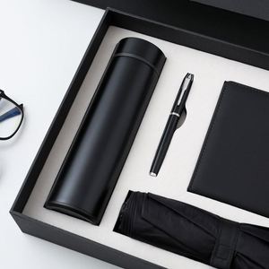 Coffret Cadeau d'Entreprise Haut de Gamme : Tasse Thermos Intelligente, Parapluie, Carnet A5 Rigide, Articles de Réunion Personnalisables avec Logo, Ensemble Cadeau d'Affaires de Luxe - Product Image 4