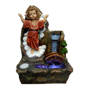 <span class=keywords><strong>Fontaine</strong></span> d'eau LED <span class=keywords><strong>Marie</strong></span> - Décoration religieuse catholique en résine artisanale pour table avec cascade apaisante pour l'autel et la méditation à la maison - Product Image 3