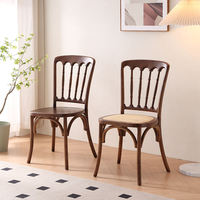 Chaise de salle à manger antique française en bois massif, siège d'appoint, chaise de dîner stable de style château, mobilier élégant pour appartement