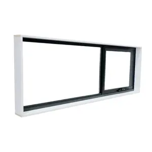 Commercial awning window double tempered glass white black grey aluminum awning window manufacturer customized window