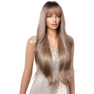 วิกผมสังเคราะห์แบบออมเบรสำหรับ<span class=keywords><strong>ผู้หญิง</strong></span> <span class=keywords><strong>ผม</strong></span>ยาวลอนคลื่นลึก นุ่มสบาย สไตล์ผมประจำวัน มีหน้าม้า ทนความร้อน จัดส่งทันที - Product Image 3