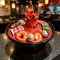 Modèle de fondue chinoise en résine, sculpture alimentaire factice, échantillon de nourriture artificielle, accessoire de présentation, taille et couleur personnalisables, décoration pour restaurant et cuisine