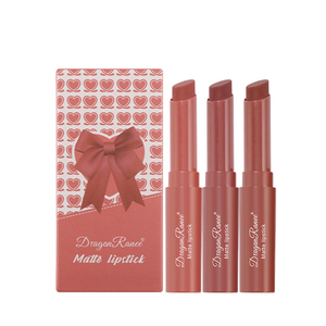 Dragon Ranee Super Stay 12 colores lápiz labial mate de larga duración mate Bowknot impermeable 3 uds conjunto de lápiz labial de terciopelo desnudo - Product Image 5
