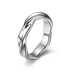 Simple Mobius Ring Internal And External Polished Smooth Stainless Steel Ring Men's Single Ring Einfacher