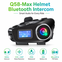 Casque de moto avec interphone, communication entre deux motards sur 500 m, réduction de bruit CVC DSP, étanche IP65, radio FM