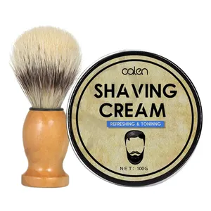 Creme de barbear orgânico personalizado 100g, creme de barbear para homens, cuidados com a barba