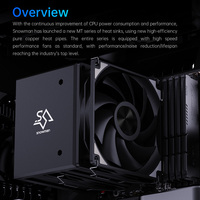 Enfriador de CPU de Doble Torre SNOWMAN MT660-No Light-BK, 6 Tubos de Calor de Cobre, 260W TDP, Ventilador PWM Silencioso Dual AK-120, LGA1700 AM5 AM4