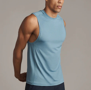 Débardeurs d'entraînement <span class=keywords><strong>sans</strong></span> manches personnalisés en gros pour hommes, livraison DDP 2026 - Product Image 3