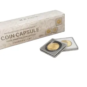 Cápsula transparente cuadrada ajustable para monedas, caja de almacenamiento para monedas, 16mm-40mm