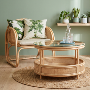 Best Quality Livingroom Furniture Round Rattan Coffee & Tea <b>Table</b> Modern Style Handcrafted Natural <b>Tables</b> From Vietnam Factory - Product Image 1