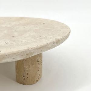 Frutero Redondo de 3 Patas con MOQ Bajo, Bandeja de Mármol Natural para Guardar Dulces, Bandejas Nórdicas de Piedra Travertino para la Entrada, Decoración de Cuenco de Piedra - Product Image 3